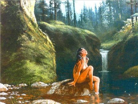 Femme indienne à la baignade